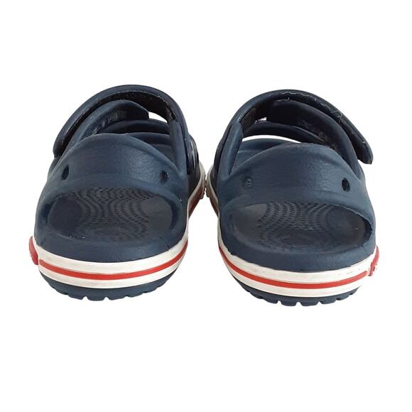 Crocs Crocband II Sandals Navy Blue Adjustable Hook & Loop Strap Toddler C5 - Picture 5 of 9